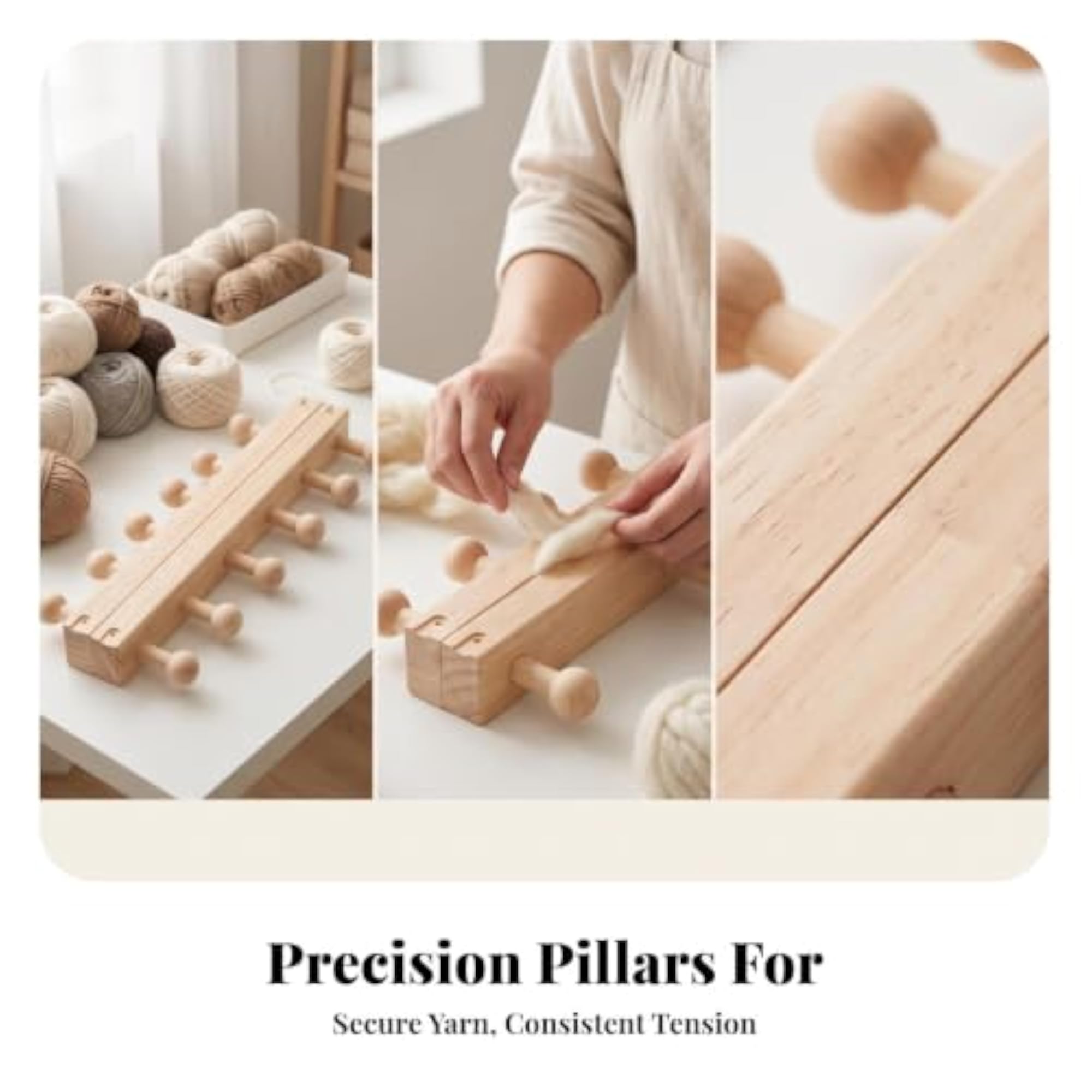 Smooth Wooden Chunky Blanket Loom for Thick Yarn Crafts
